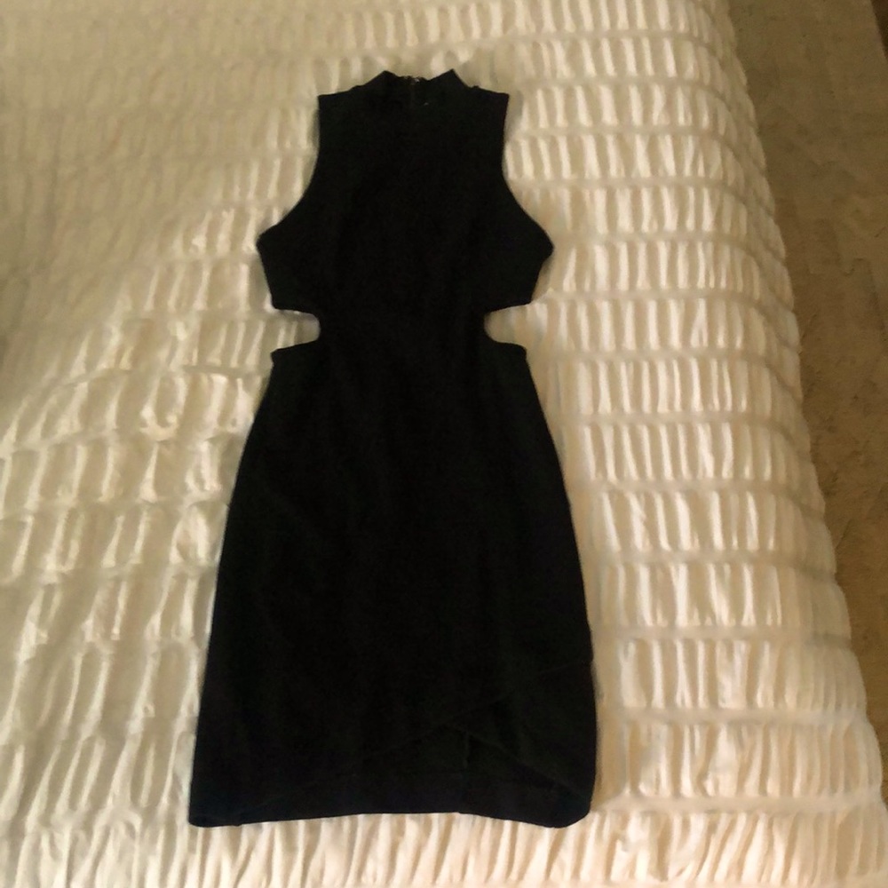 Black cut out mini dress
